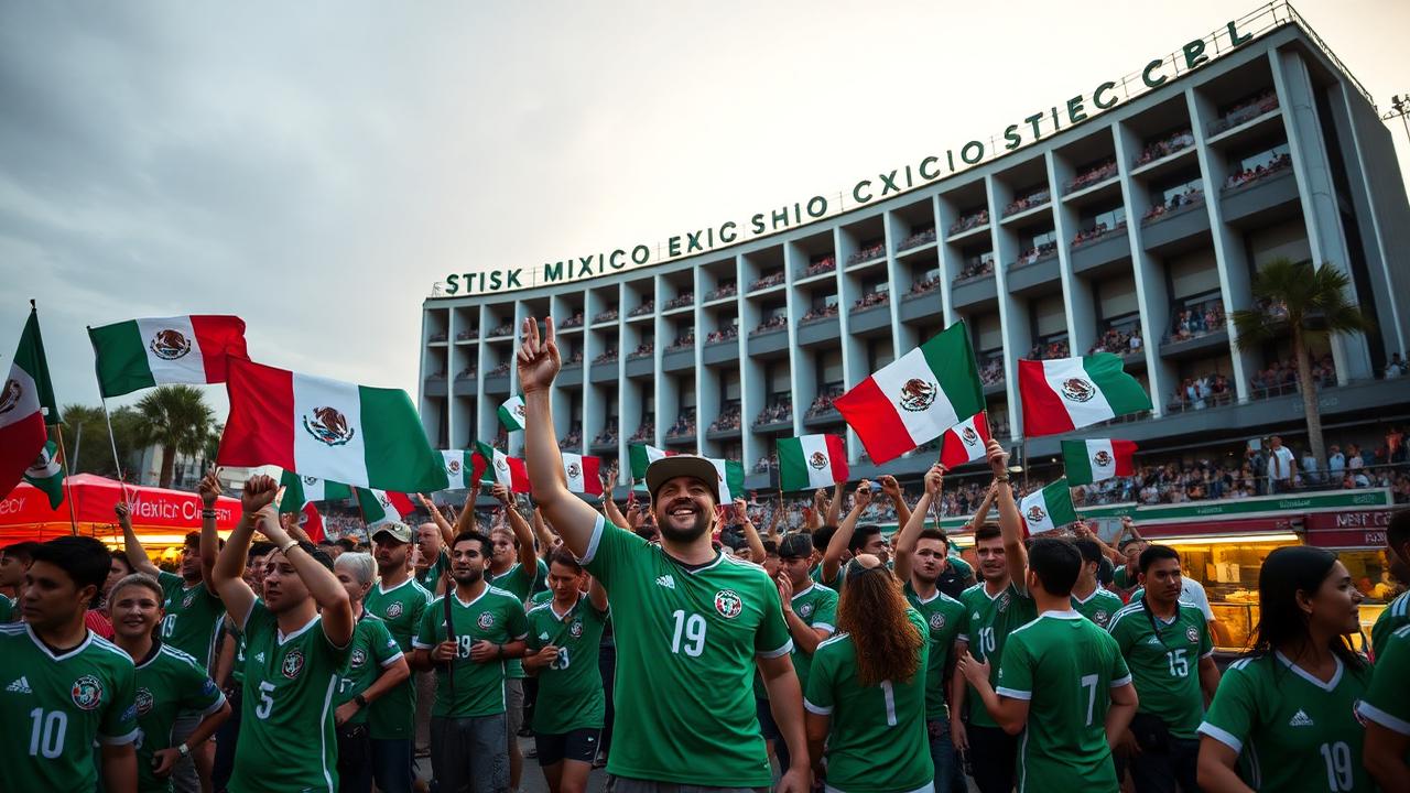 แฟนบอลเม็กซิโกเสื้อเขียวรวมตัวหน้า Estadio Azteca ก่อนนัดเปิดบอลโลก 2026